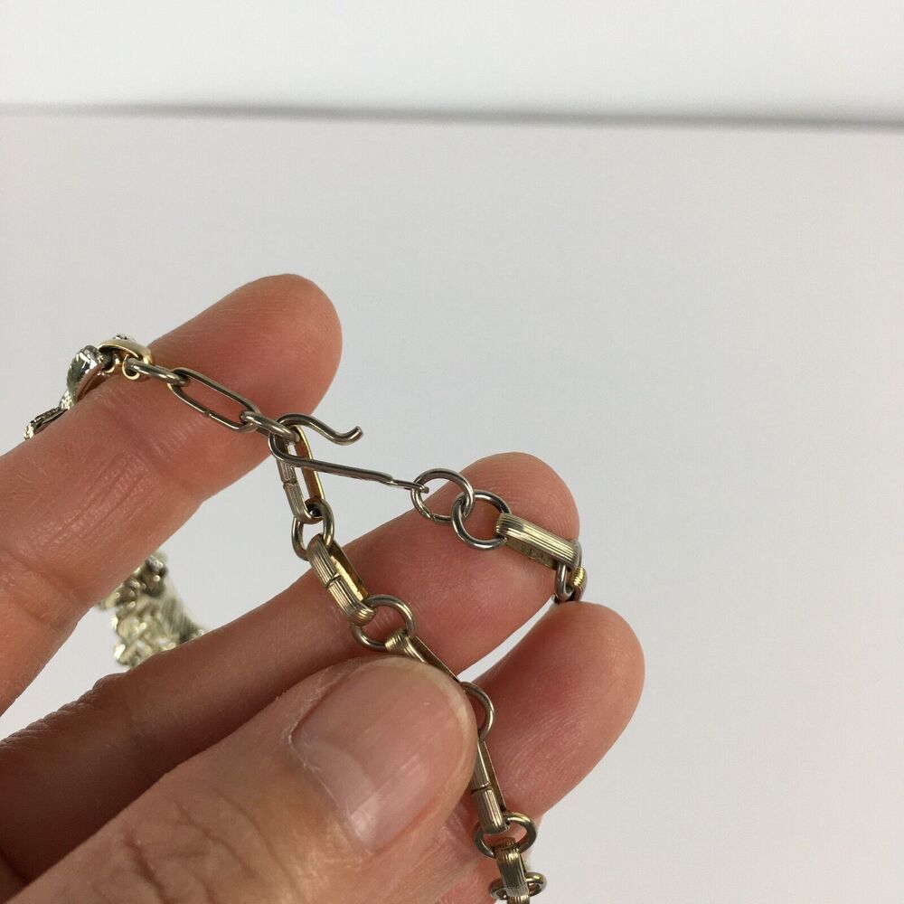 Vintage Coro Signed Silver Tone Swirls Statement Necklace and Bracelet Set of 2 - Picture 12 of 16